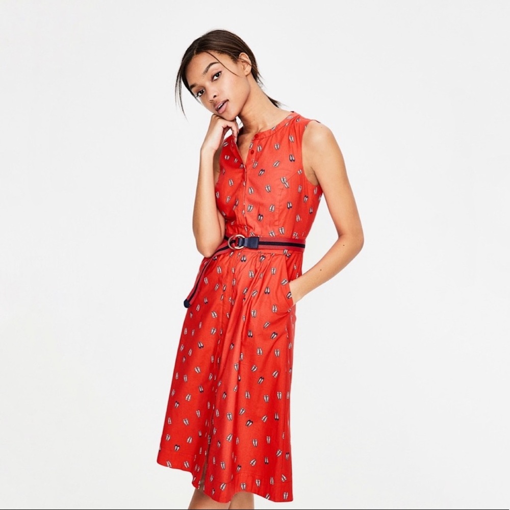 Boden | Leila Shirt Dress Ballet Slippers Print